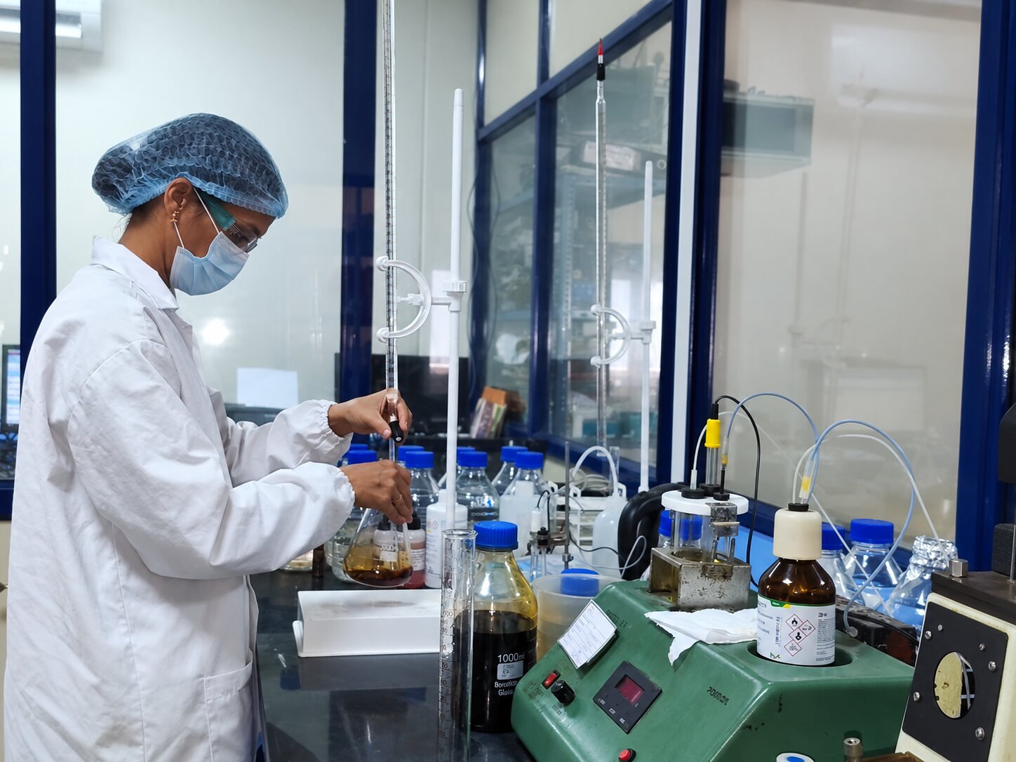 Chemist carrying out analytical testing in the laboratory