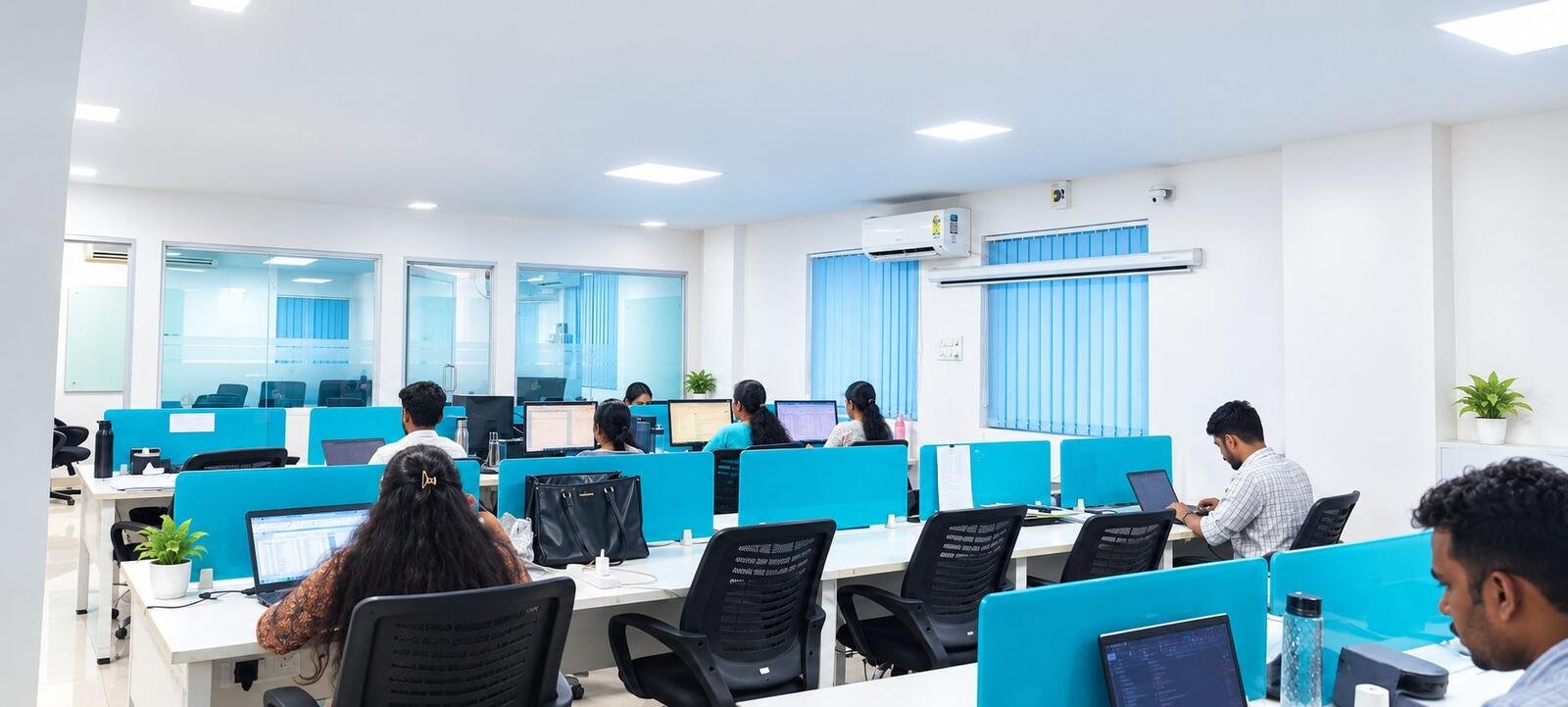 The Mana Pharma team at work in the Hyderabad office