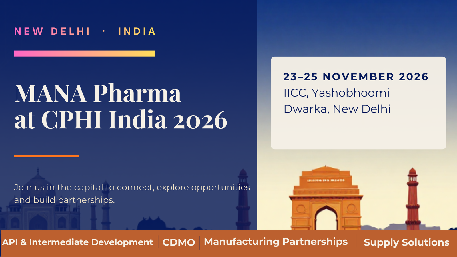 CPHI India 2026, 23–25 November 2026, Yashobhoomi, New Delhi