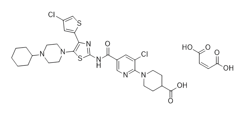 Chemical structure of Avatrombopag Maleate