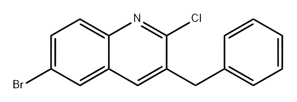 Chemical structure of 3-Benzyl-6-bromo-2-chloroquinoline