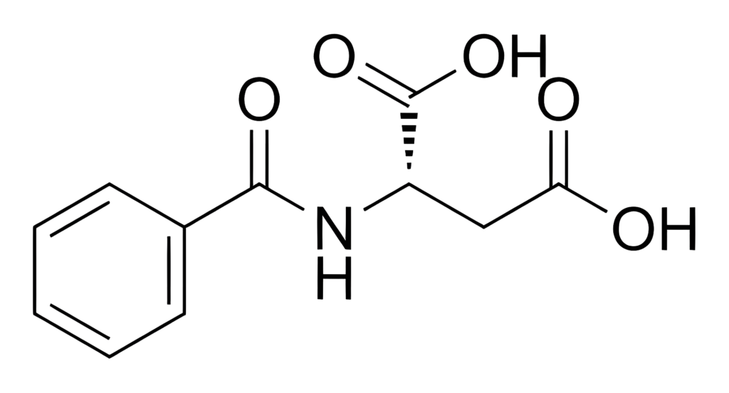 Chemical structure of N-Benzoyl-L-aspartic acid
