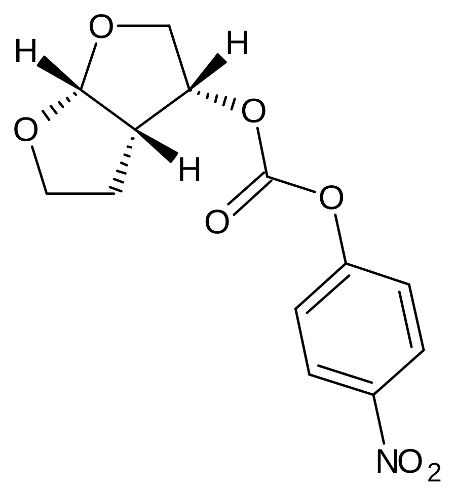 Chemical structure of (3R,3aS,6aR)-Hexahydrofuro[2,3-b]furan-3-yl 4-nitrophenyl carbonate