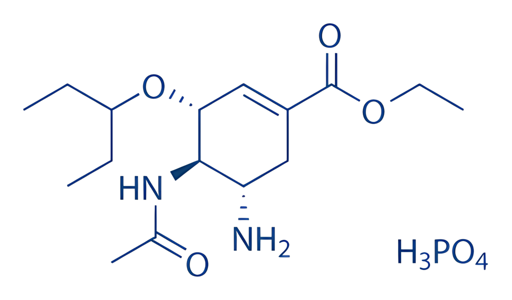 Chemical structure of Oseltamivir Phosphate